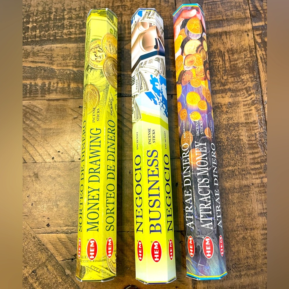 💰Trifecta Incense Sticks Bundle: Money Drawing, Business, & Attracts Money